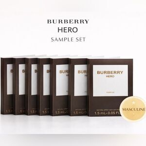 🖤 Burberry Hero Parfum Sample Set – 6 Spray Vials (1.5mL Each) NEW